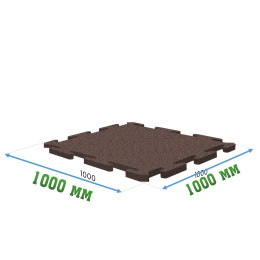 Универсальное резиновое покрытие 1000x1000x15мм Puzzle