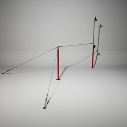 Перекладина гимнастическая пристенная на растяжках